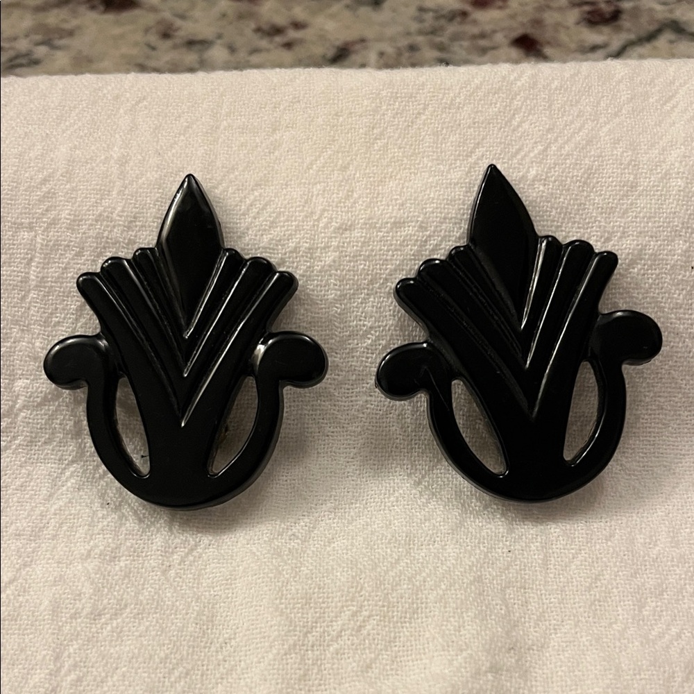 Black Art Deco Style Earrings